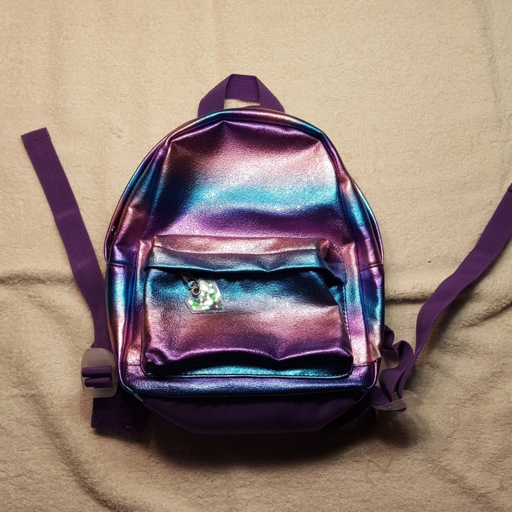 Small rainbow metallic finish  backpack